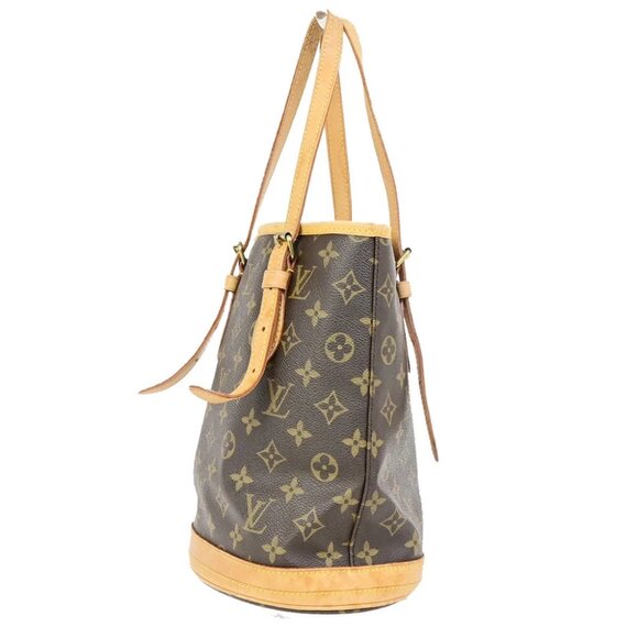 LOUIS VUITTON BUCKET PM Shoulder Tote Bag Monogram Leather Brown - Picture 13 of 16